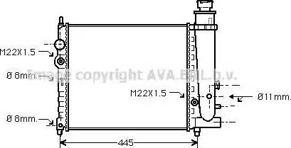 Ava Quality Cooling PE 2078 - Радиатор, охлаждение двигателя autospares.lv