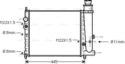 Ava Quality Cooling PE 2073 - Радиатор, охлаждение двигателя autospares.lv