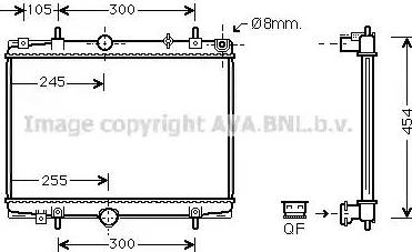 Ava Quality Cooling PE 2198 - Радиатор, охлаждение двигателя autospares.lv