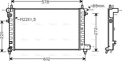 Ava Quality Cooling PE 2149 - Радиатор, охлаждение двигателя autospares.lv