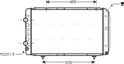 Ava Quality Cooling PE 2147 - Радиатор, охлаждение двигателя autospares.lv