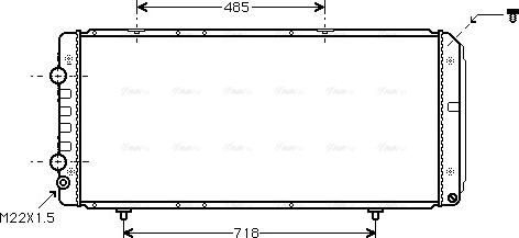 Ava Quality Cooling PE 2151 - Радиатор, охлаждение двигателя autospares.lv