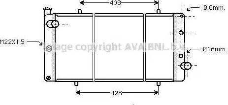 Ava Quality Cooling PE 2105 - Радиатор, охлаждение двигателя autospares.lv