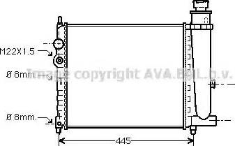 Ava Quality Cooling PE 2116 - Радиатор, охлаждение двигателя autospares.lv