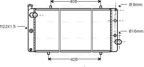 Ava Quality Cooling PE 2110 - Радиатор, охлаждение двигателя autospares.lv