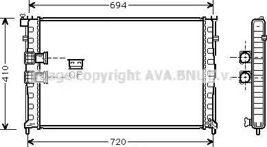 Ava Quality Cooling PE 2185 - Радиатор, охлаждение двигателя autospares.lv