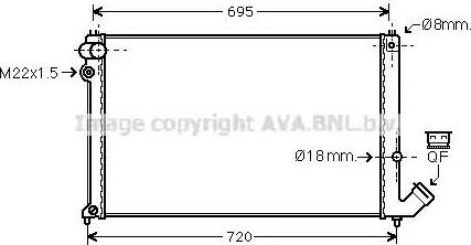 Ava Quality Cooling PE 2181 - Радиатор, охлаждение двигателя autospares.lv