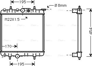 Ava Quality Cooling PE 2188 - Радиатор, охлаждение двигателя autospares.lv