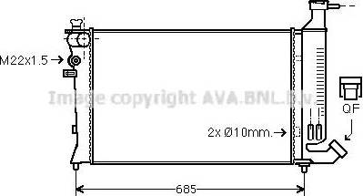 Ava Quality Cooling PE 2136 - Радиатор, охлаждение двигателя autospares.lv