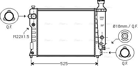 Ava Quality Cooling PE 2124 - Радиатор, охлаждение двигателя autospares.lv