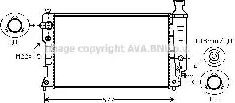 Ava Quality Cooling PE 2125 - Радиатор, охлаждение двигателя autospares.lv