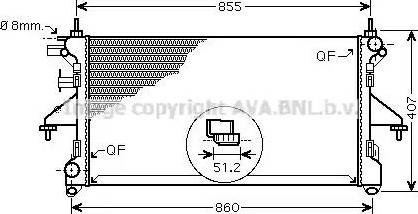 Ava Quality Cooling PE 2309 - Радиатор, охлаждение двигателя autospares.lv