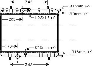 Ava Quality Cooling PE2300 - Радиатор, охлаждение двигателя autospares.lv