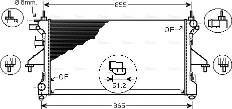 Ava Quality Cooling PEA2310 - Радиатор, охлаждение двигателя autospares.lv