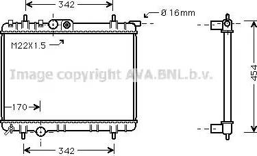 Ava Quality Cooling PE2244 - Радиатор, охлаждение двигателя autospares.lv