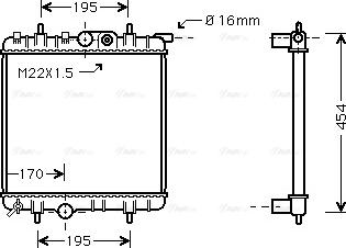 Ava Quality Cooling PE 2243 - Радиатор, охлаждение двигателя autospares.lv