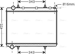 Ava Quality Cooling PE 2259 - Радиатор, охлаждение двигателя autospares.lv