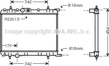 Ava Quality Cooling PEA2254 - Радиатор, охлаждение двигателя autospares.lv