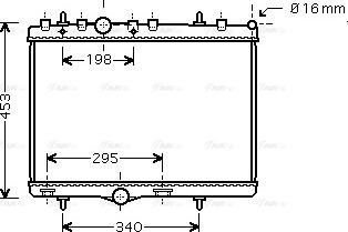 Ava Quality Cooling PE 2255 - Радиатор, охлаждение двигателя autospares.lv