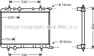 Ava Quality Cooling PE 2251 - Радиатор, охлаждение двигателя autospares.lv