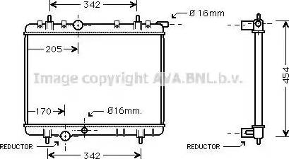 Ava Quality Cooling PE 2252 - Радиатор, охлаждение двигателя autospares.lv