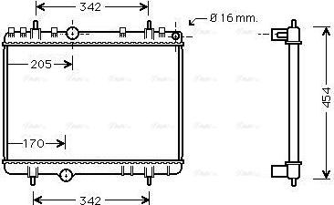 Ava Quality Cooling PE 2265 - Радиатор, охлаждение двигателя autospares.lv