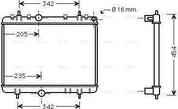 Ava Quality Cooling PE 2267 - Радиатор, охлаждение двигателя autospares.lv