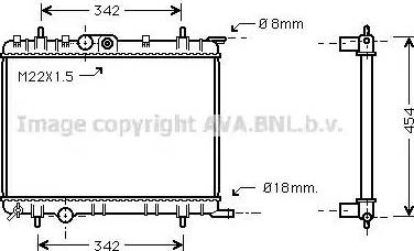 Ava Quality Cooling PE 2206 - Радиатор, охлаждение двигателя autospares.lv