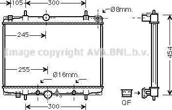 Ava Quality Cooling PE 2201 - Радиатор, охлаждение двигателя autospares.lv