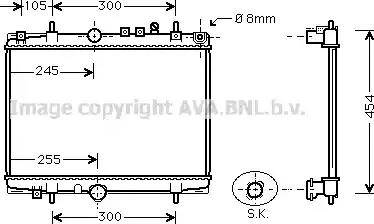 Ava Quality Cooling PE 2208 - Радиатор, охлаждение двигателя autospares.lv