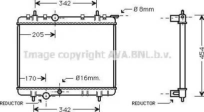 Ava Quality Cooling PE 2219 - Радиатор, охлаждение двигателя autospares.lv