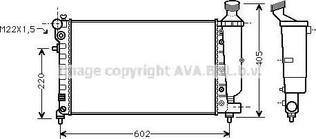 Ava Quality Cooling PE 2216 - Радиатор, охлаждение двигателя autospares.lv