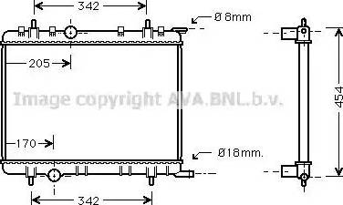 Ava Quality Cooling PE 2211 - Радиатор, охлаждение двигателя autospares.lv