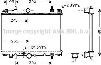 Ava Quality Cooling PE 2213 - Радиатор, охлаждение двигателя autospares.lv