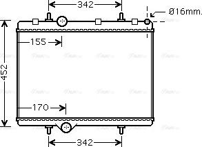 Ava Quality Cooling PE 2281 - Радиатор, охлаждение двигателя autospares.lv