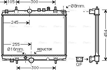 Ava Quality Cooling PE 2235 - Радиатор, охлаждение двигателя autospares.lv