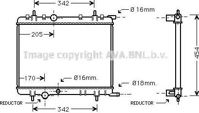 Ava Quality Cooling PE 2238 - Радиатор, охлаждение двигателя autospares.lv