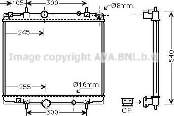 Ava Quality Cooling PE 2237 - Радиатор, охлаждение двигателя autospares.lv