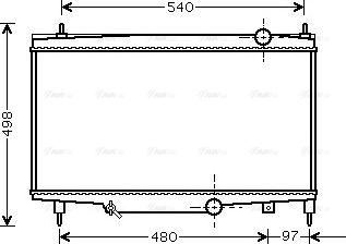 Ava Quality Cooling PE 2229 - Радиатор, охлаждение двигателя autospares.lv