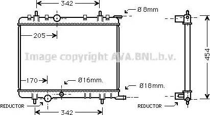 Ava Quality Cooling PE2223 - Радиатор, охлаждение двигателя autospares.lv