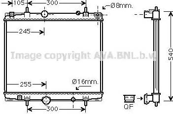 Ava Quality Cooling PE 2274 - Радиатор, охлаждение двигателя autospares.lv