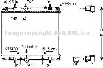 Ava Quality Cooling PE 2275 - Радиатор, охлаждение двигателя autospares.lv