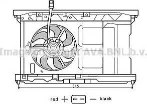 Ava Quality Cooling PE7549 - Вентилятор, охлаждение двигателя autospares.lv