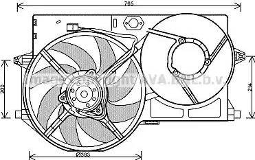 Ava Quality Cooling PE 7540 - Вентилятор, охлаждение двигателя autospares.lv