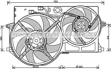 Ava Quality Cooling PE 7543 - Вентилятор, охлаждение двигателя autospares.lv