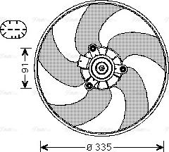 Ava Quality Cooling PE7553 - Вентилятор, охлаждение двигателя autospares.lv