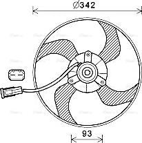 Ava Quality Cooling PE7557 - Вентилятор, охлаждение двигателя autospares.lv