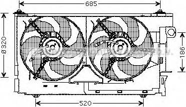 Ava Quality Cooling PE7516 - Вентилятор, охлаждение двигателя autospares.lv