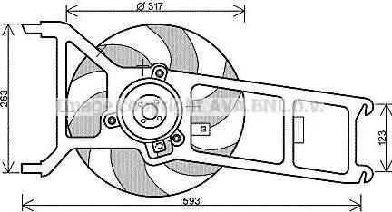 Ava Quality Cooling PE 7534 - Вентилятор, охлаждение двигателя autospares.lv