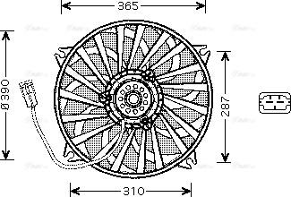 Ava Quality Cooling PE 7535 - Вентилятор, охлаждение двигателя autospares.lv